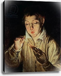 Постер Эль Греко A Child Blowing on an Ember, early 1570s