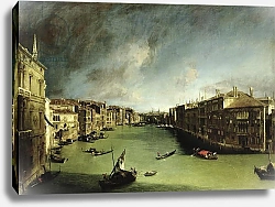 Постер Каналетто (Giovanni Antonio Canal) The Grand Canal, View of the Palazzo Balbi towards the Rialto Bridge, 1724