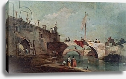 Постер Гварди Франческо (Francesco Guardi) Landscape with a Canal