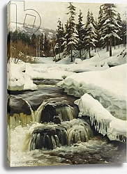 Постер Монстед Петер A Winter Landscape with a Mountain Torrent, 1916