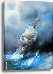 Постер Парусник в море 1