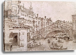 Постер Гварди Франческо (Francesco Guardi) The Rialto Bridge, Venice