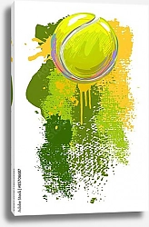 Постер Теннисный мяч в брызгах краски