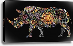 Постер Цветочный носорог