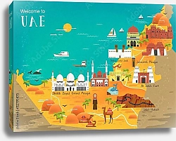 Постер Туристическая карта ОАЭ