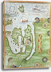 Постер Тестю Гульем (карты) Fol.10v Map of Scandinavia and Northern Russia, from 'Cosmographie Universelle', 1555