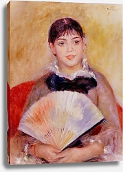 Постер Ренуар Пьер (Pierre-Auguste Renoir) Женщина с веером 2