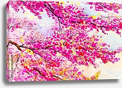 Постер Ветви дикой гималайской вишни в цвету