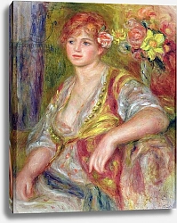 Постер Ренуар Пьер (Pierre-Auguste Renoir) Blonde woman with a rose, c.1915-17