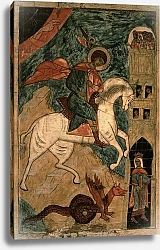 Постер St. George and the Dragon, Russian icon from Vologda, 15th century