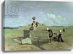 Постер Коро Жан (Jean-Baptiste Corot) Breton Women at the Well near Batz, c.1842