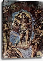 Постер Микеланджело (Michelangelo Buonarroti) Страшный суд, фреска из Сикстинской капеллы [03]. Фрагмент. Христос и Мария