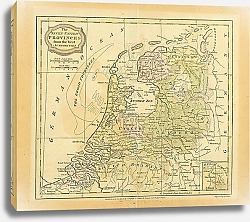 Постер Карта провинций Голландии 1807u 1