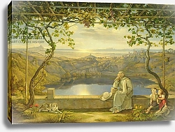 Постер Фабер Иохим A Monk on a Terrace at the Nemi Lake, 1818