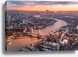 Постер Лондон с высоты на закате