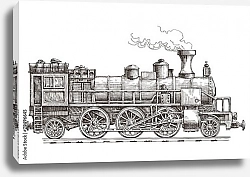 Постер Иллюстрация с ретро поездом