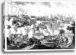Постер Школа: Немецкая 18в. Bombardment of Prague During the Night of 29th and 30th May 1757, engraved by P. Benazech