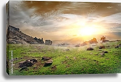 Постер Крым, камни на лугу