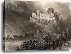 Постер Робертс Давид The ruins of Rheinfels, by W. Radclyffe, illustration from 'The Pilgrims of the Rhine' 1840