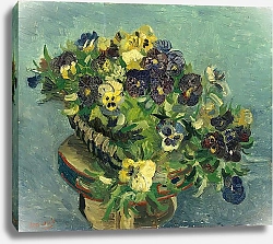 Постер Ван Гог Винсент (Vincent Van Gogh) Корзина анютиных глазок на столе, 1886