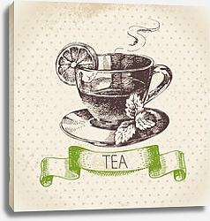 Постер Иллюстрация с чашкой чая