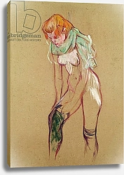 Постер Тулуз-Лотрек Анри (Henri Toulouse-Lautrec) Woman Pulling Up her Stocking, 1894