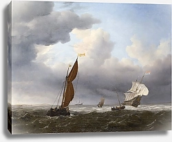 Постер Вельде Вильям Голландский корабль и другие лодки в бриз