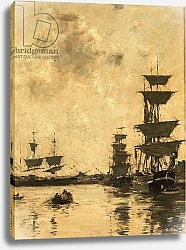 Постер Буден Эжен (Eugene Boudin) Deauville: Schooners at Anchor, 1887
