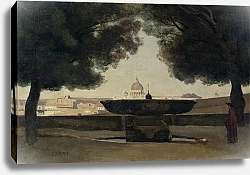 Постер Коро Жан (Jean-Baptiste Corot) The Fountain of the French Academy in Rome, 1826-27