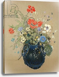 Постер Редон Одилон Blue Vase of Flowers