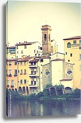 Постер Италия. Берега реки Арно. Флоренция