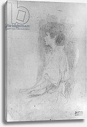 Постер Климт Густав (Gustav Klimt) Seated Girl in Shadow