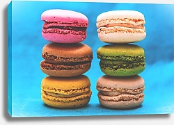 Постер Разноцветное печенье макарон