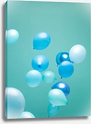 Постер Голубые и синие воздушные шары