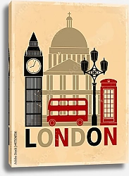 Постер Лондон. Стиль Винтаж