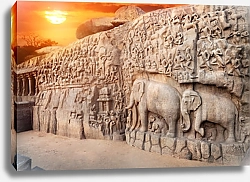 Постер Слоновья стена в Махабалипурам, Индия