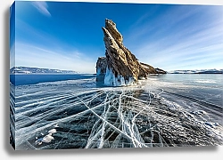 Постер Скала на замерзшем озере
