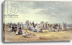 Постер Буден Эжен (Eugene Boudin) The Beach at Trouville, 1873