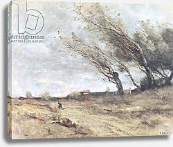 Постер Коро Жан (Jean-Baptiste Corot) The Gust of Wind, c.1865-70