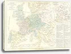 Постер Карта Европы и Франции (сост. 1556-1648 гг.)