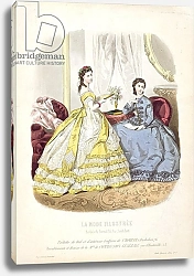 Постер Школа: Французская Fashion plate showing ballgowns, illustration from 'La Mode Illustree', 1864