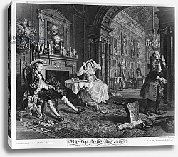Постер Хогарт Уильям Marriage a la Mode, Plate II, The Tete a Tete, 1745