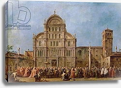 Постер Гварди Франческо (Francesco Guardi) Easter Procession of the Doge of Venice at the Church of San Zaccaria, c.1766-70
