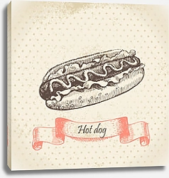 Постер Иллюстрация с хот-догом