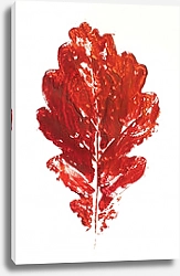 Постер Красный отпечаток дубового листа