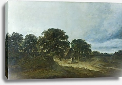 Постер Микел Джордж Пейзаж с деревьями, домами и дорогой 2