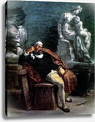 Постер Делакруа Эжен (Eugene Delacroix) Michelangelo in his Studio