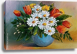 Постер Букет из летних цветов в вазе