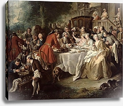 Постер Трой Франсуа The Hunt Lunch, detail of the diners, 1737