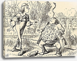 Постер Тениель Джон Father William balancing an eel on his nose, from 'Alice's Adventures in Wonderland'